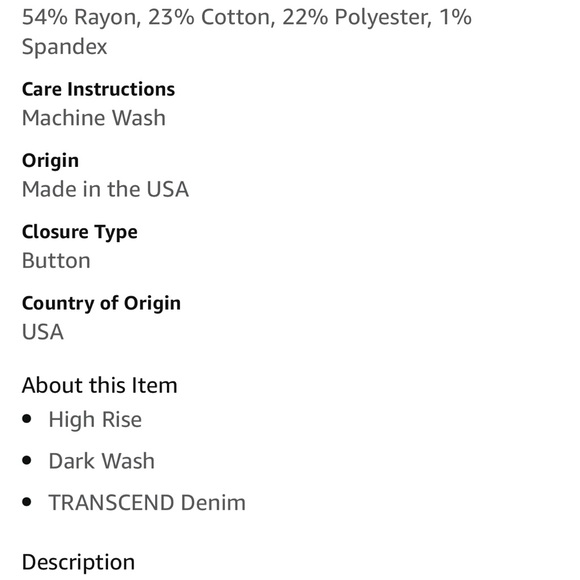 Like New! Paige “Hoxton” Straight, long, Dark Denim Jeans, size 26 w/34” inseam - Picture 3 of 7